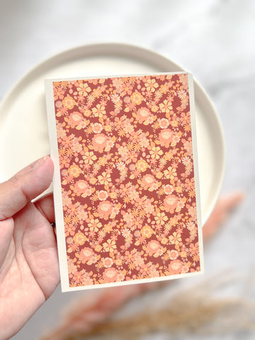 1 Sheet, Approx 13x90cm, Floral Print Water Decal Image Transfer for Polymer Clay / Ceramics